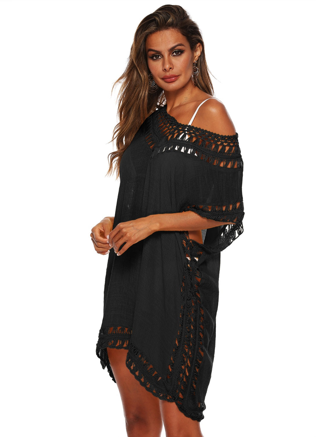 Cutout V-Neck Short Sleeve Cover-Up Coco’s Tee Boutique