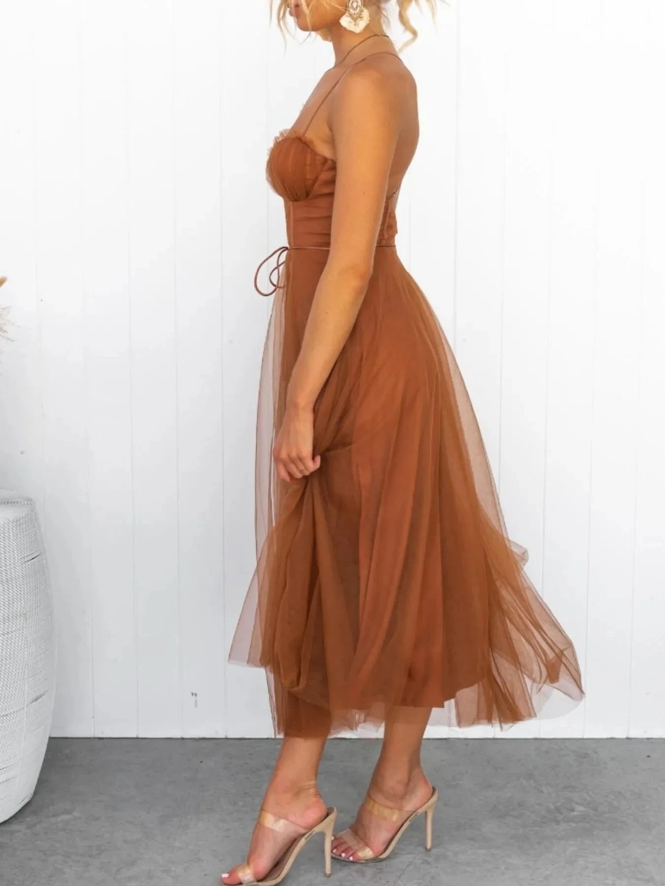 Sweetheart Neck Tulle Midi Dress Coco’s Tee Boutique