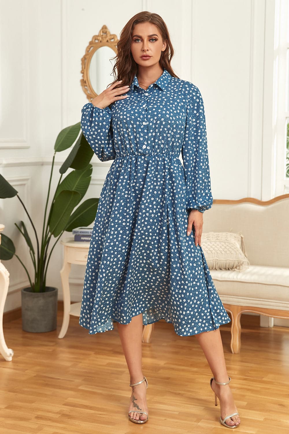 Plus Size Long Sleeve Shirt Dress.