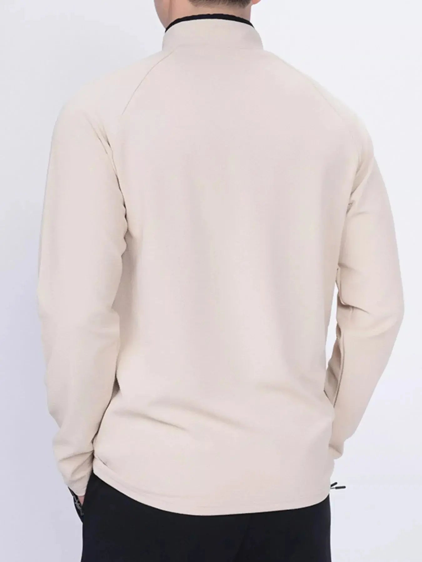 Men's Plus Size Casual Long Sleeve Quarter Zip T-Shirt Simply Love