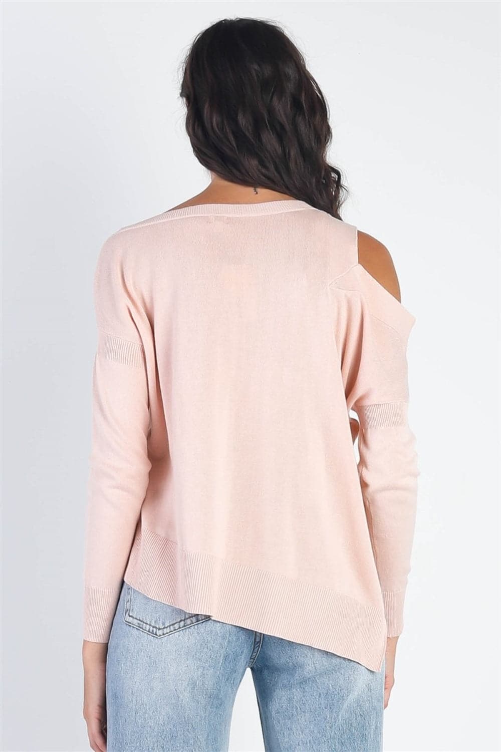 UNIQ Cold Shoulder Long Sleeve Knit Top.