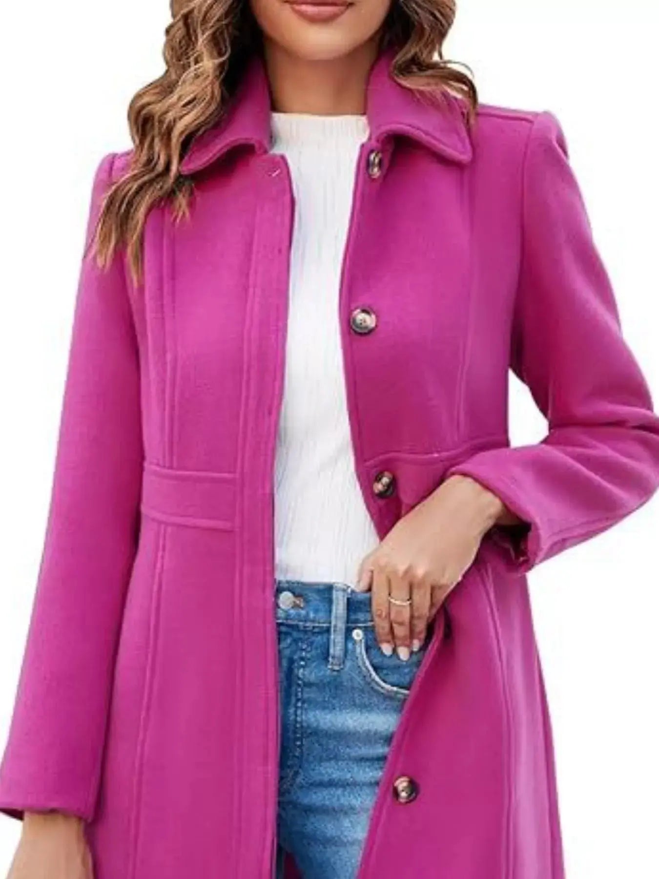 Button-Down Wool Blend Coat Simply Love