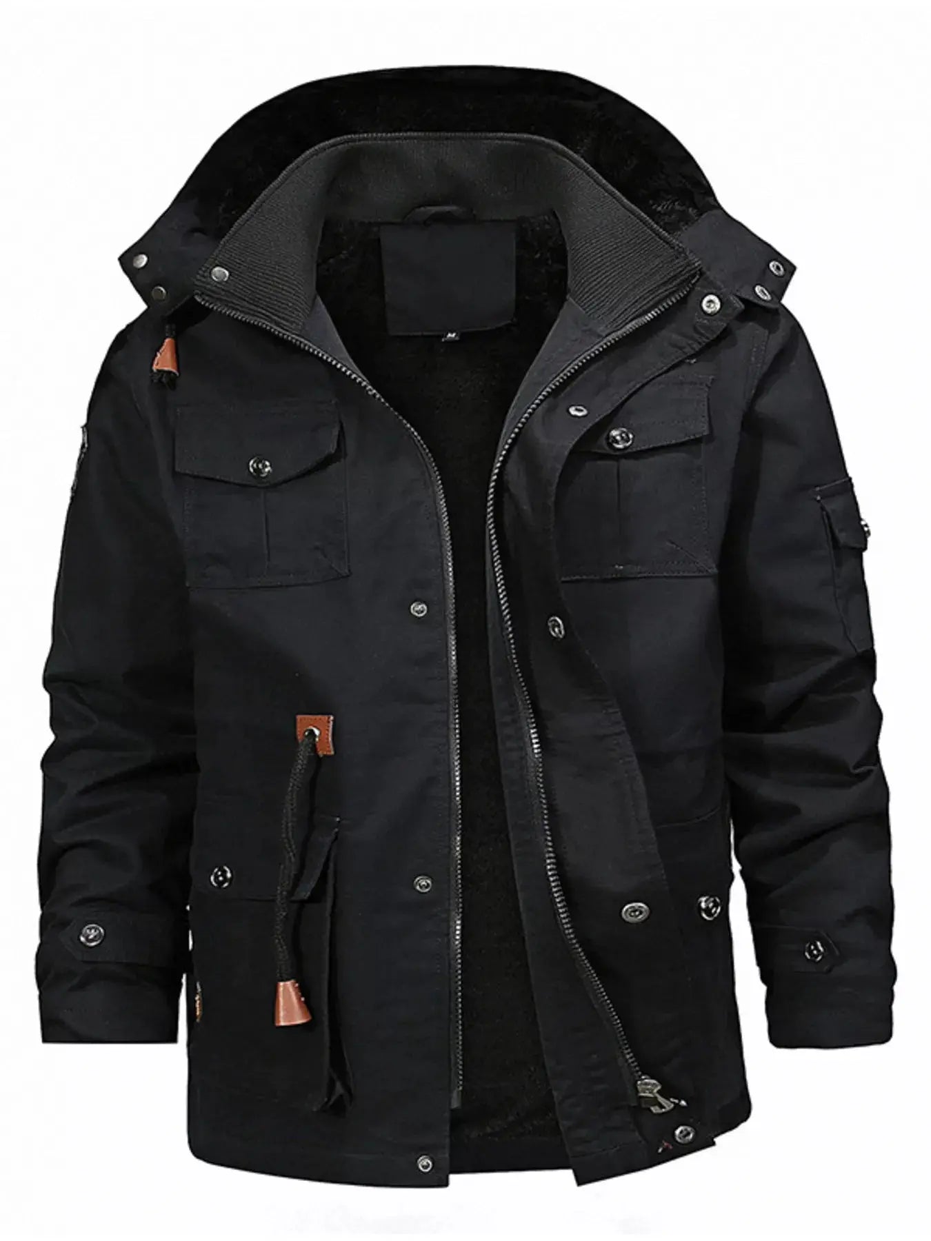 Men's Full Size Zip Up Fleece Lined Jacket Plus Size Simply Love