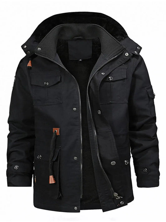Men's Full Size Zip Up Fleece Lined Jacket Plus Size Simply Love