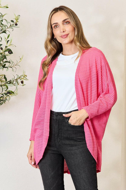 Heimish Full Size Open Front Long Sleeve Cardigan.