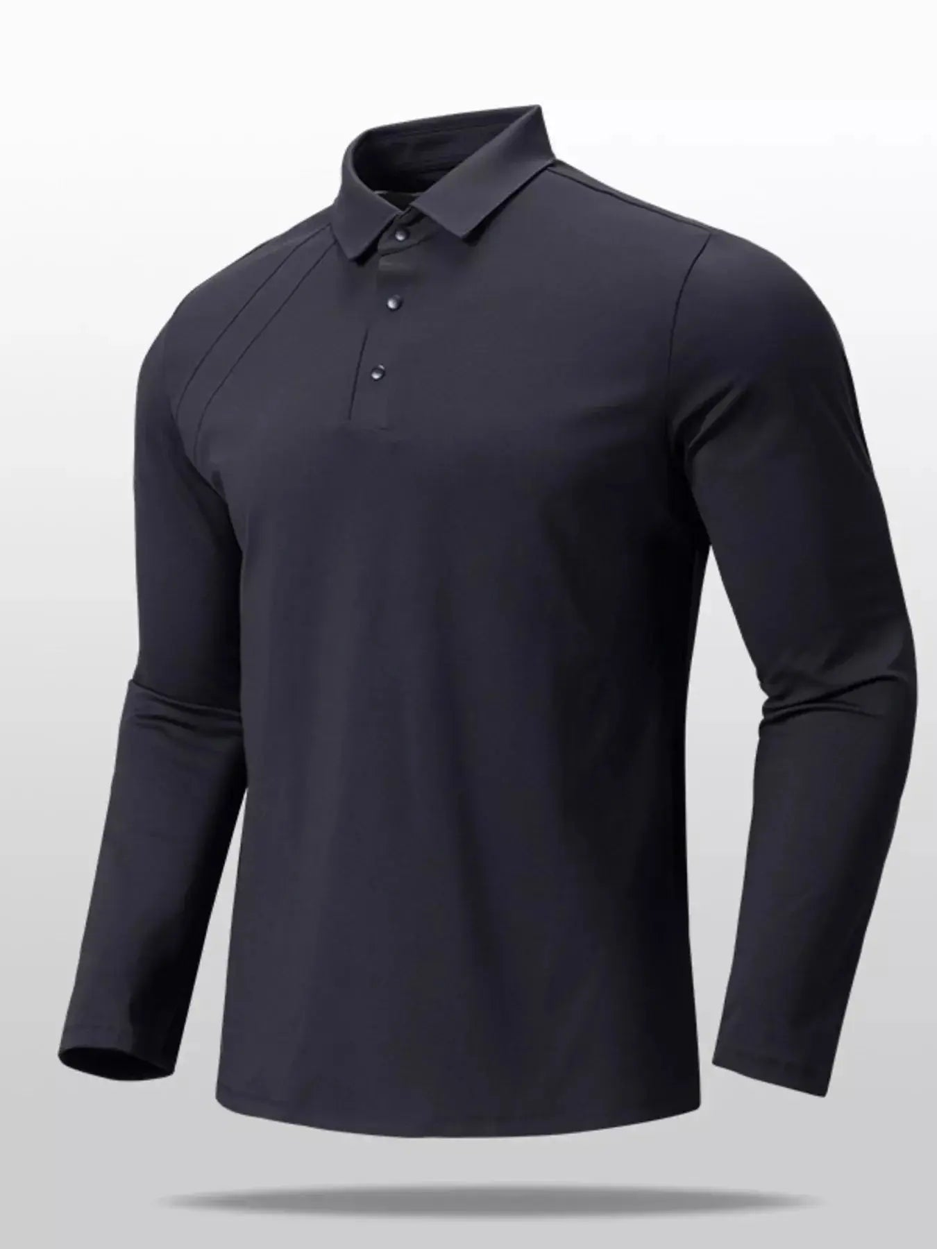 Men's Plus Size Long Sleeve Button Detail Polo Simply Love