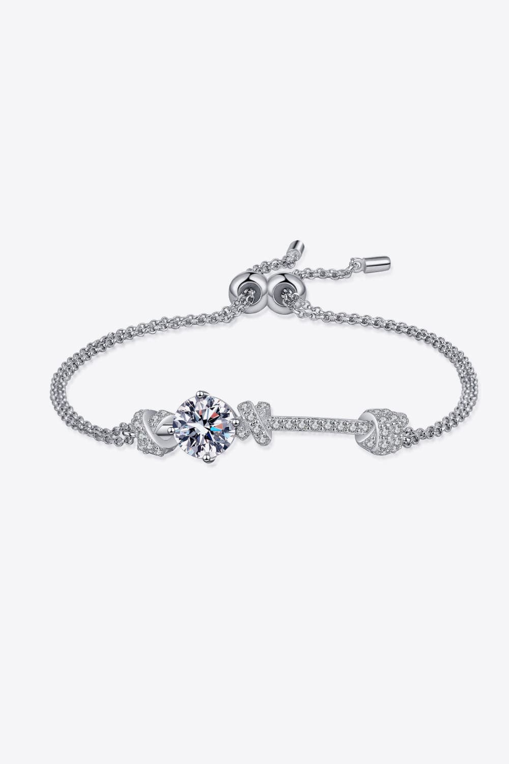 2 Carat Moissanite 925 Sterling Silver Bracelet.