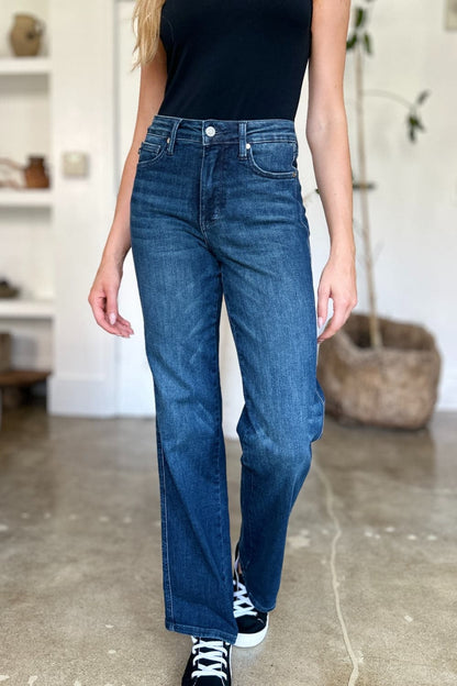 Judy Blue Full Size Tummy Control Straight Jeans.