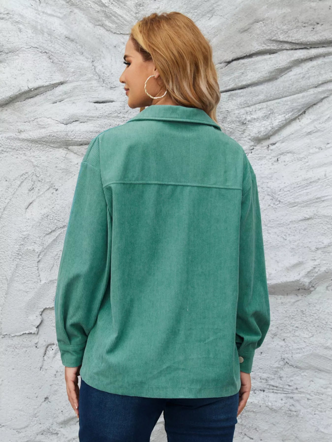 Casual Corduroy Button-Down Jacket Simply Love