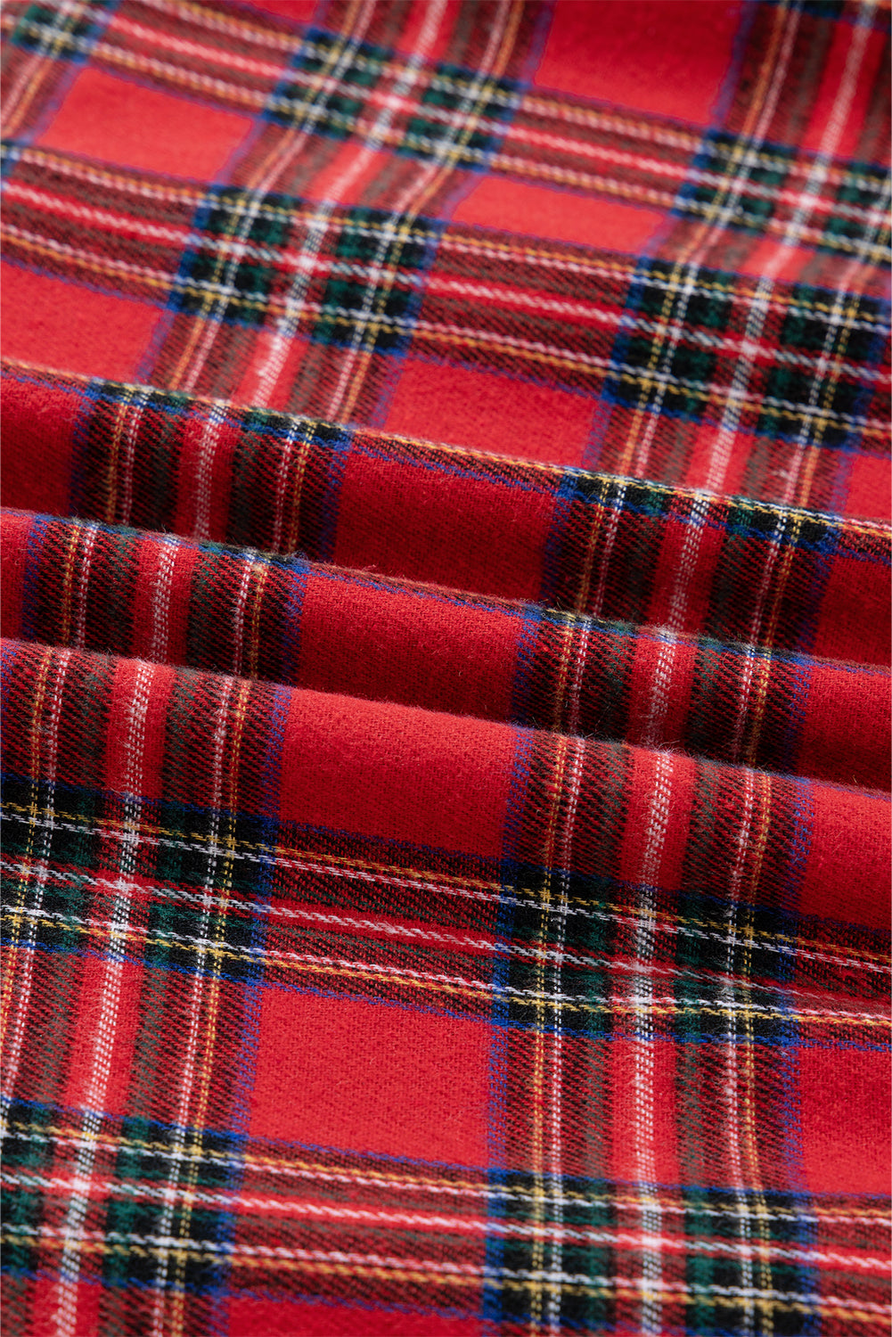 Red Christmas Plaid V Neck Three Fourth Sleeve Tie Waist Ruffle Hem Long Dress For Women Holiday Party Winter Casual Dear-Lover Dropshipping