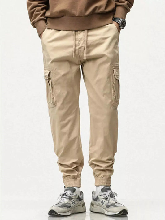 Men's Full Size Casual Cargo Pants with Drawstring Waist Plus Size Simply Love
