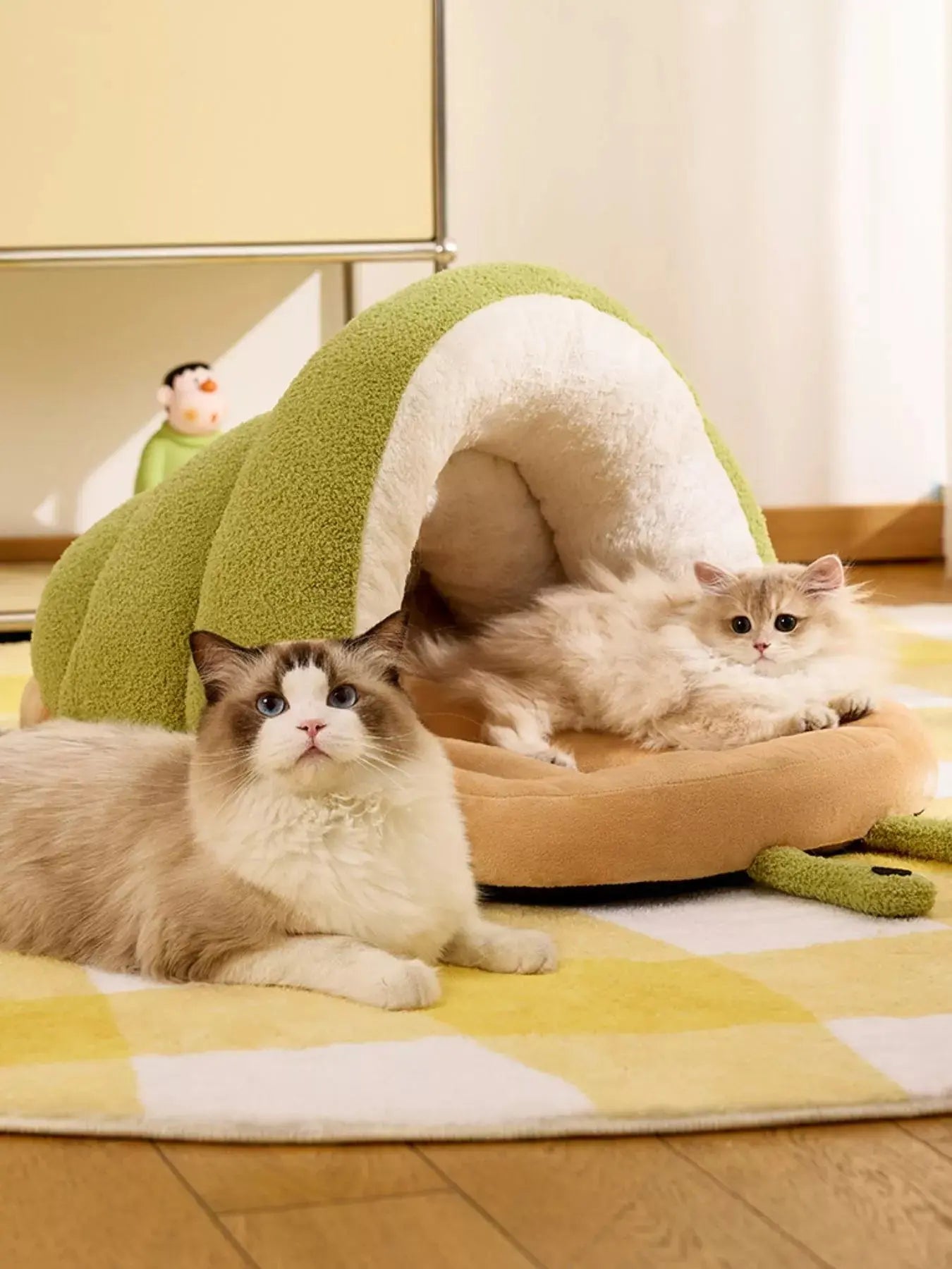 Cozy Caterpillar Shape Pet Nest with Plush Interior Simply Love