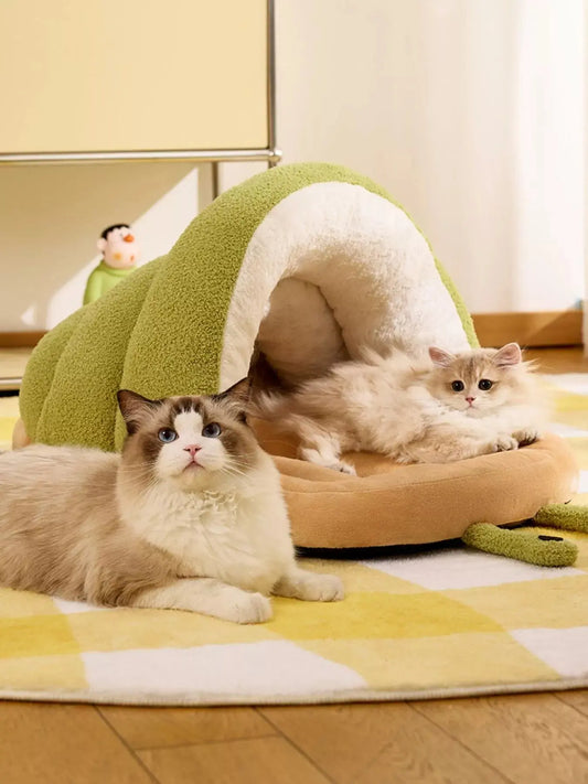 Cozy Caterpillar Shape Pet Nest with Plush Interior Simply Love