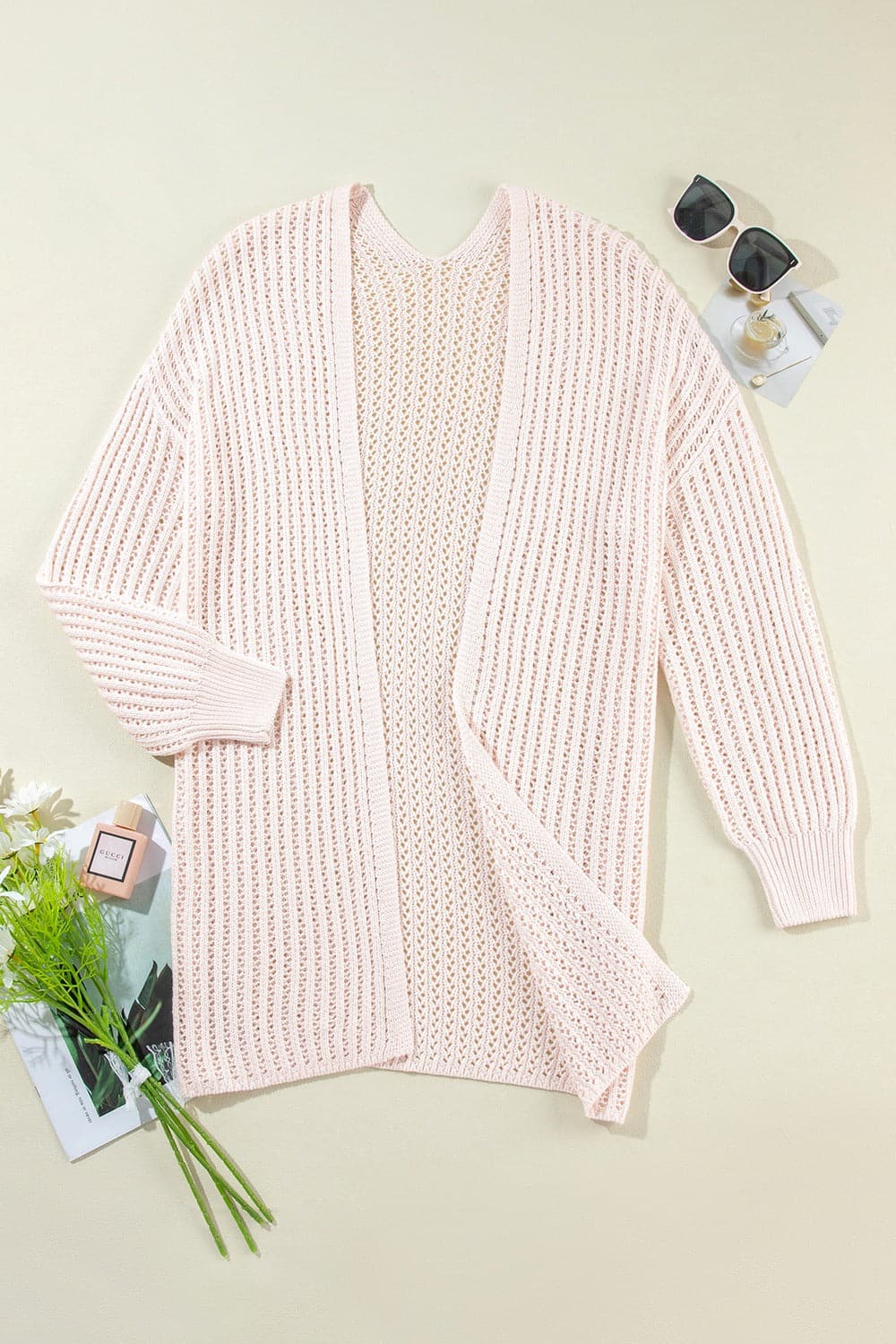 Open Front Long Sleeve Cardigan.