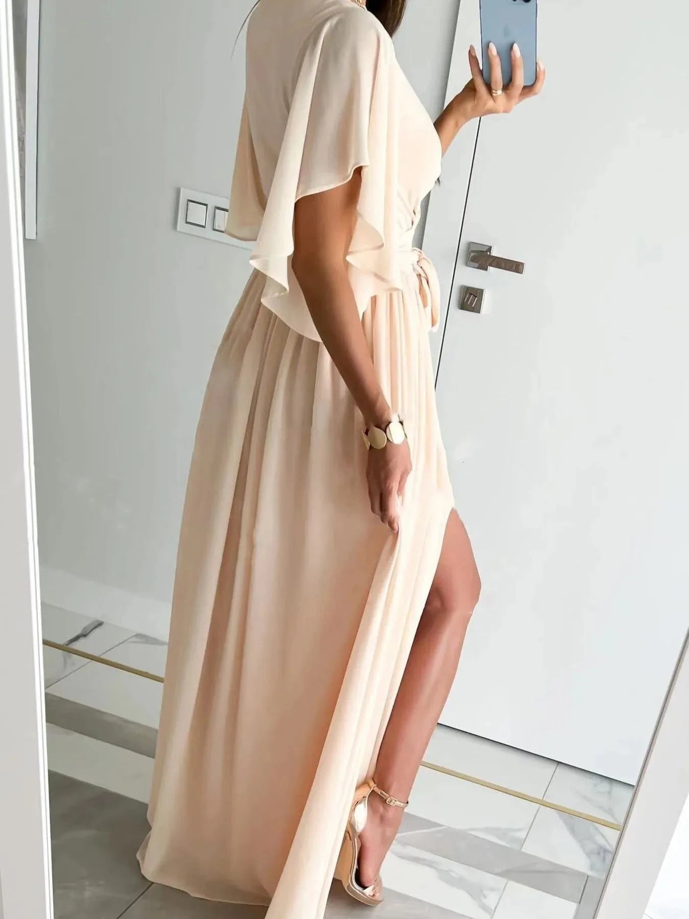 Effortlessly Elegant Flutter Wrap Maxi Dress Coco’s Tee Boutique