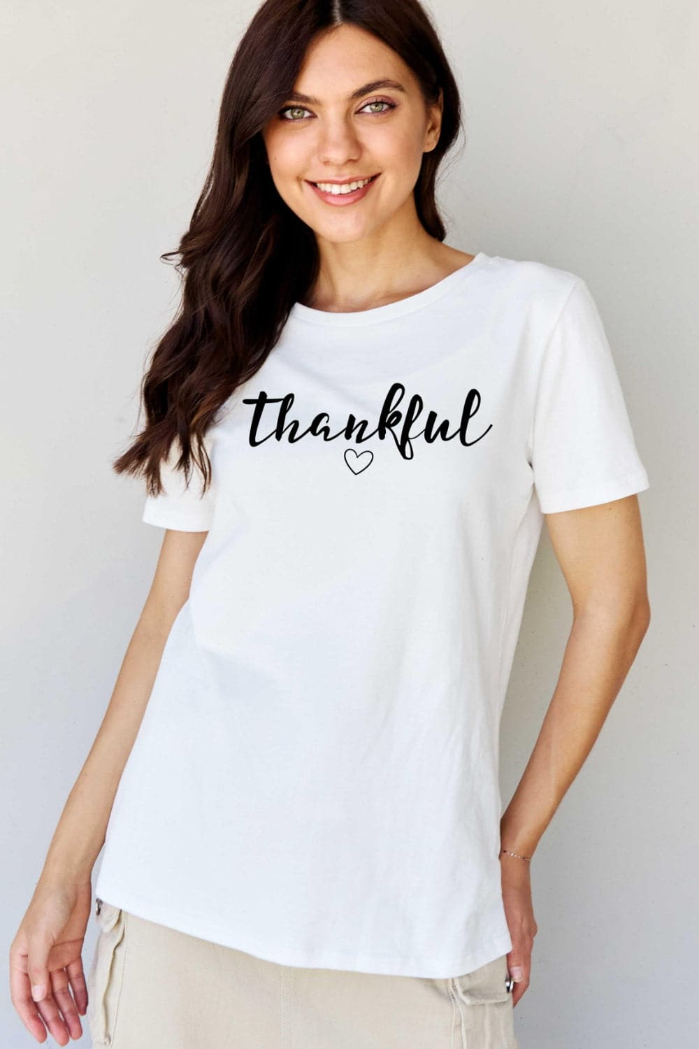 Simply Love Full Size THANKFUL Graphic T-Shirt.