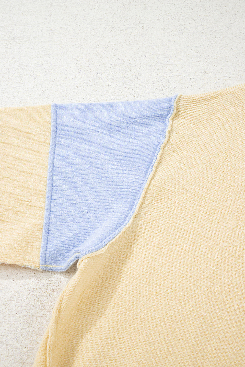 Sky Blue Stripe Color Block Knit Polo Collar Sweater