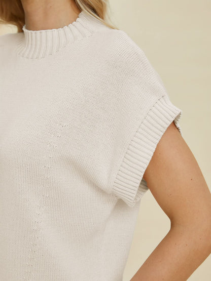 Double take mock neck sweater