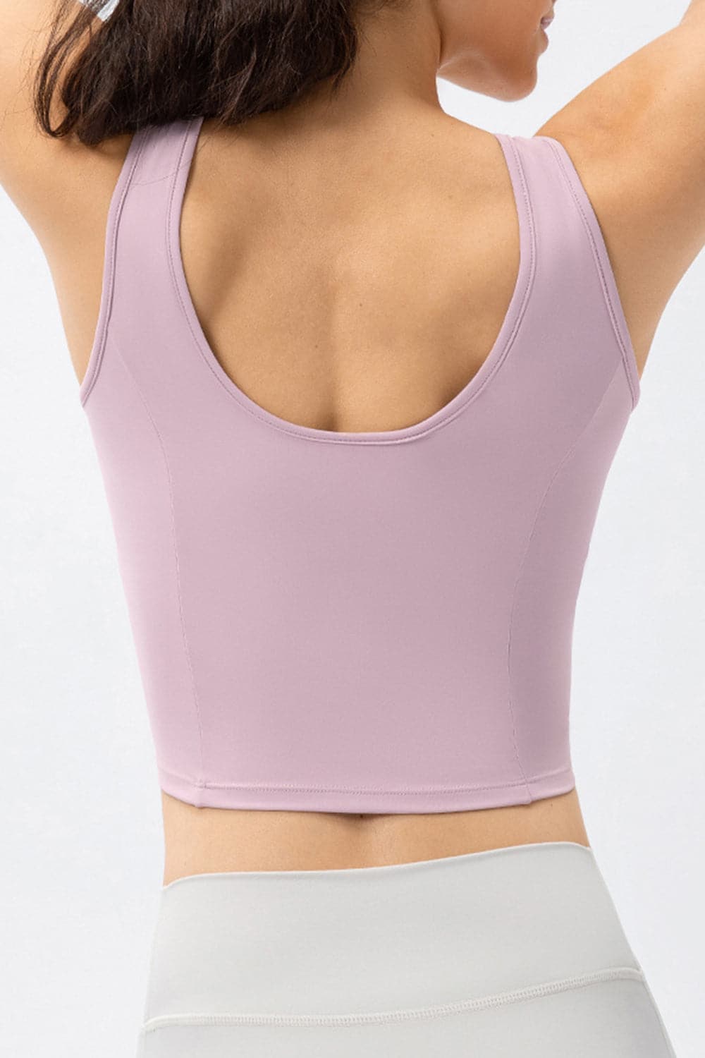 Round Neck Wide Strap Active Tank.