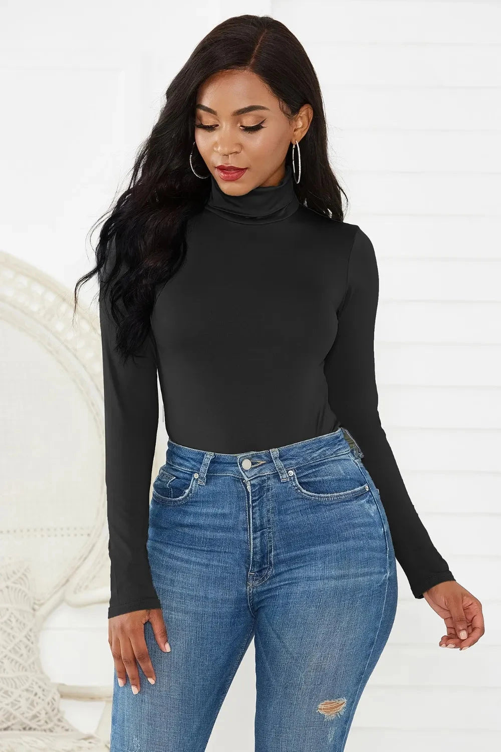 Turtleneck Long Sleeve Bodysuit Coco’s Tee Boutique