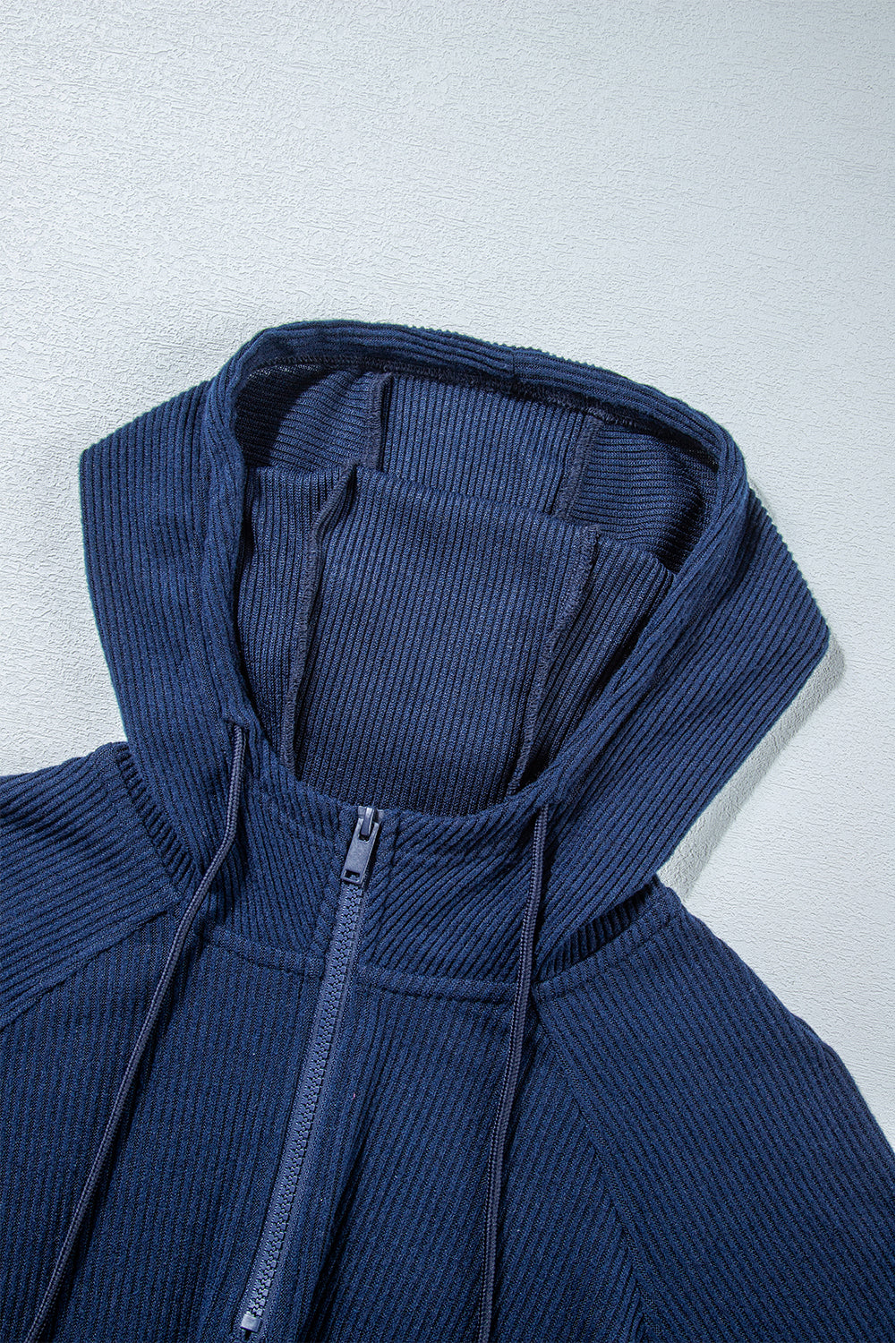 Navy blue cropped hoodie set