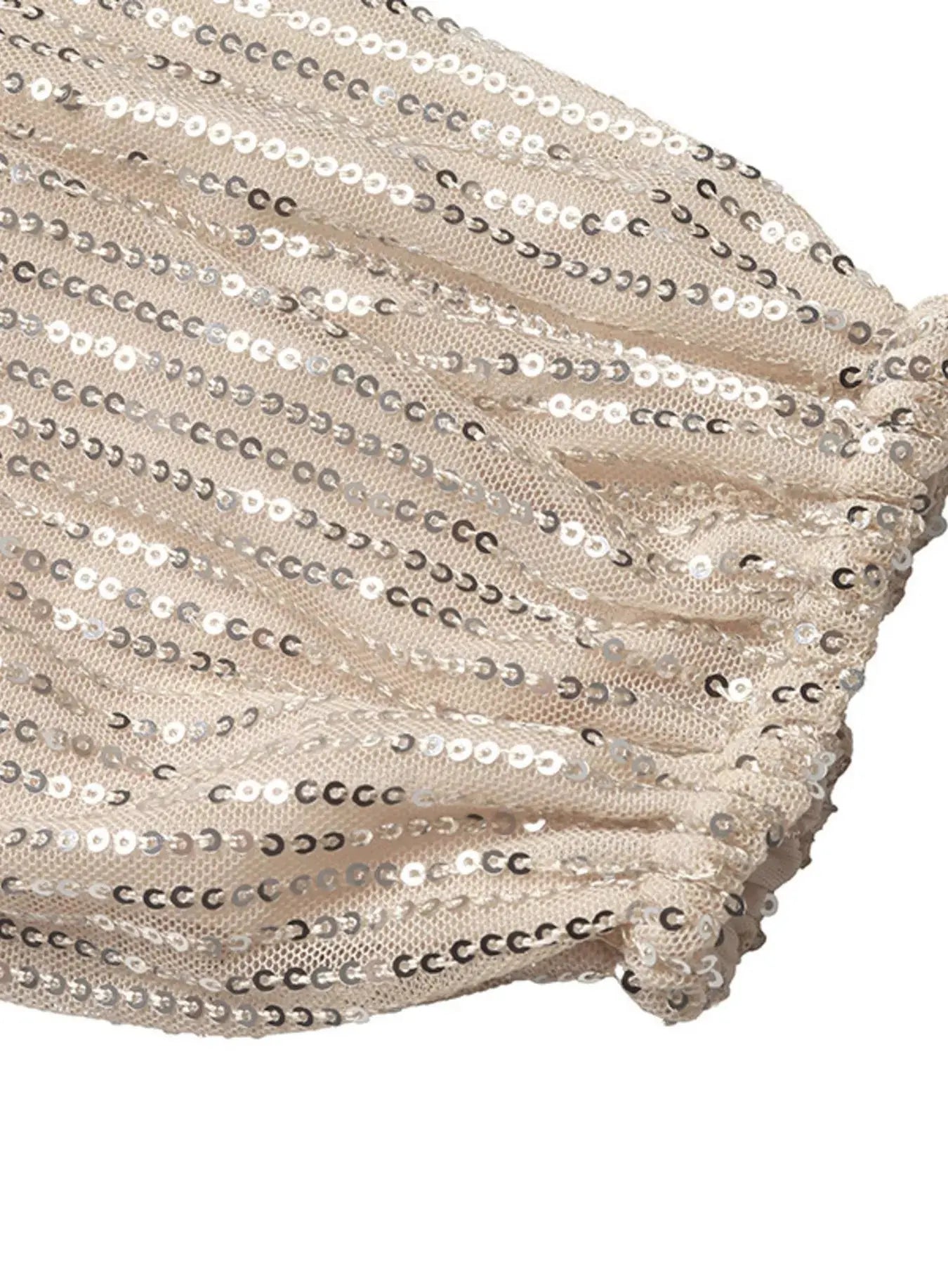 Sequin Cutout Back Long Sleeve Blouse Simply Love