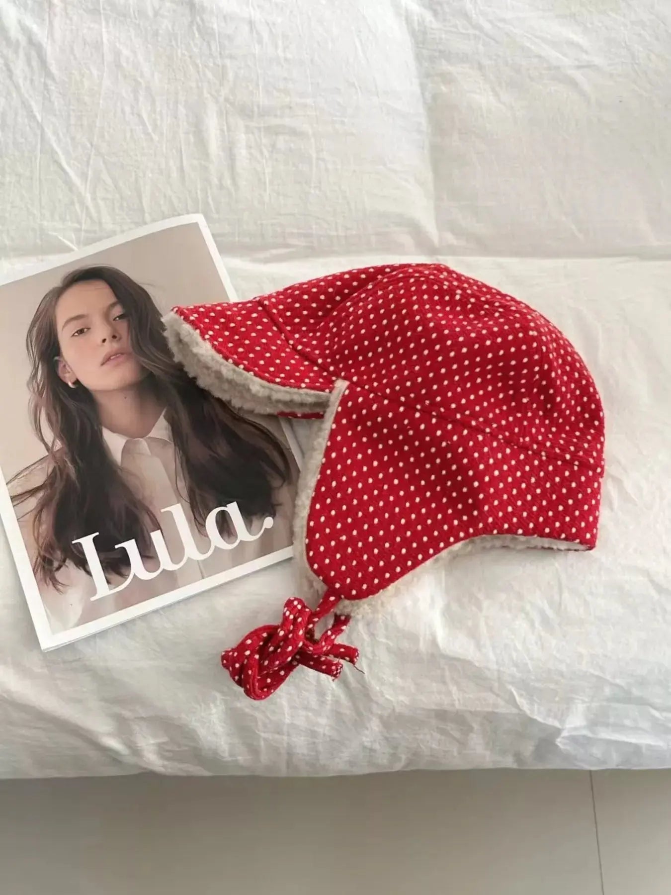 Polka Dot Fleece-Lined Hat Simply Love