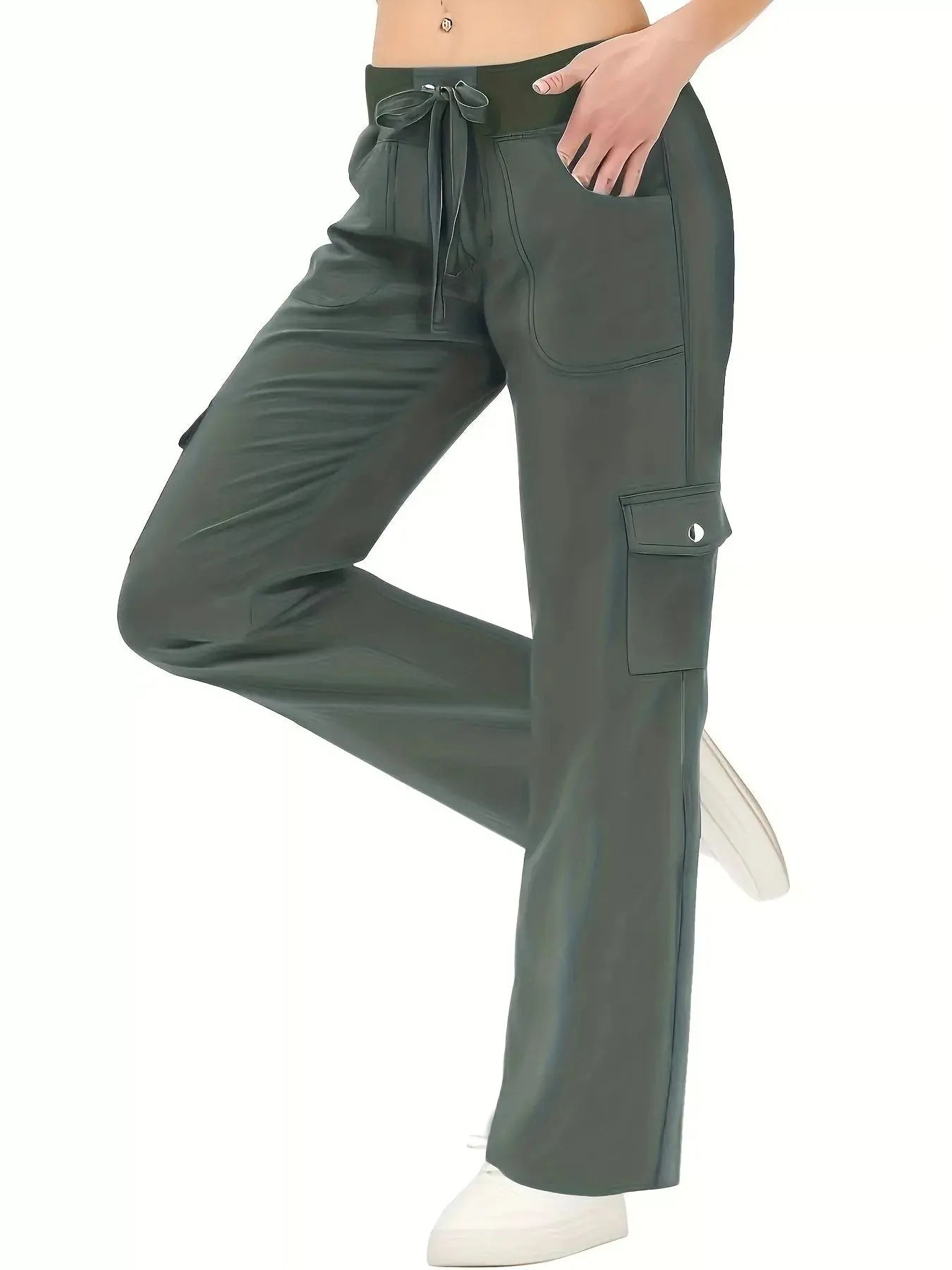Relaxed Fit Active Pants with Drawstring Waist Simply Love