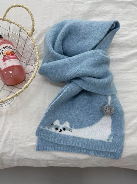 Cute Cat Knitted Scarf Simply Love