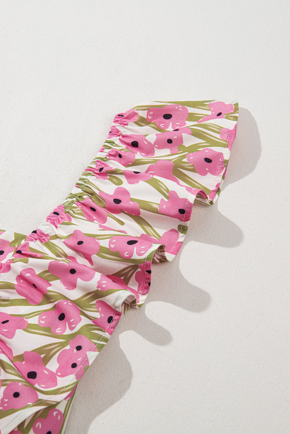 Plus Size Pink Floral Maxi Dress With Ruffle Trim And Square Neck High Waist Dear-Lover Dropshipping