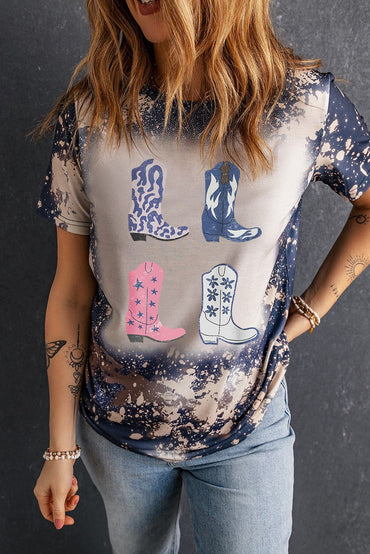 Boots Graphic Round Neck Short Sleeve T-Shirt.