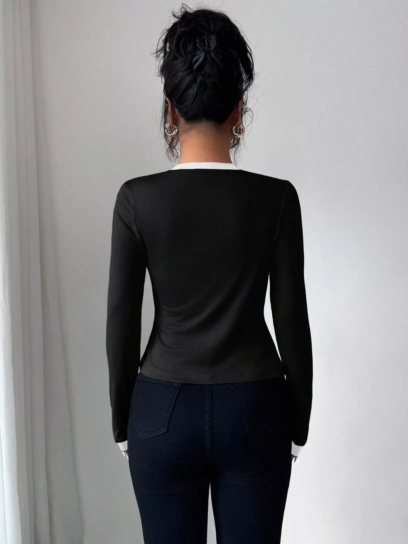 Contrast Trim Cardigan & Tank Top Set Simply Love