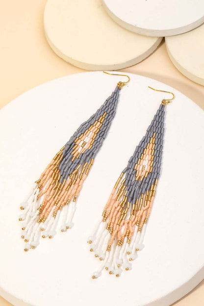 Fringe fun seed bead drop earrings