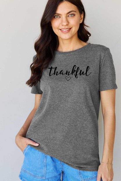 Simply Love Full Size THANKFUL Graphic T-Shirt.