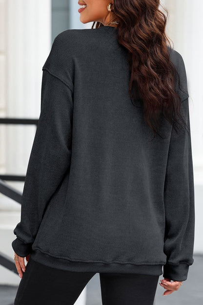 Glittering ghost long sleeve sweatshirt with round neck