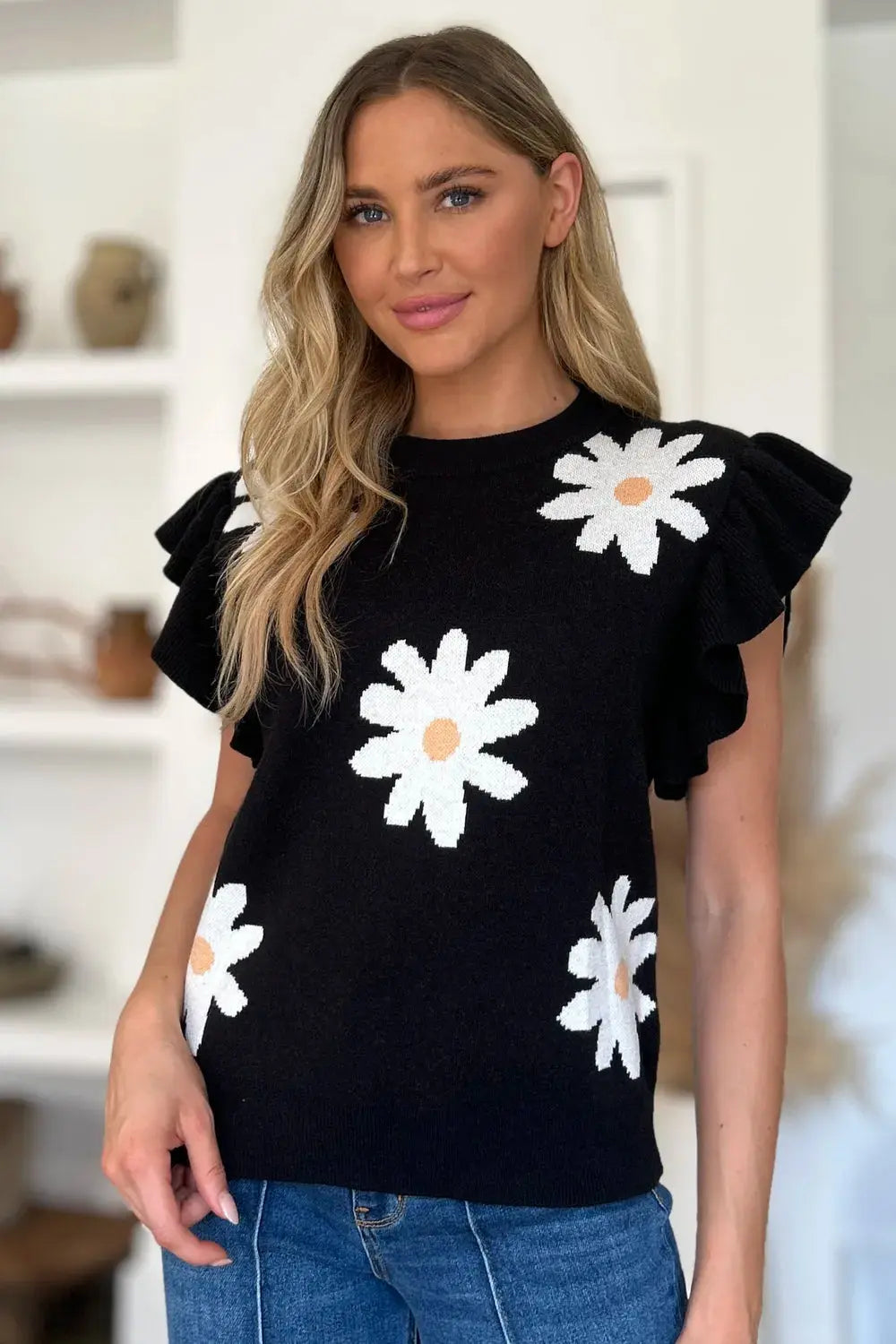 Double Take: Ruffled Flower Sweater - Love Salve