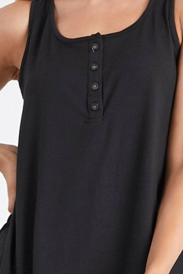 Ninexis Square Neck Half Button Tank.