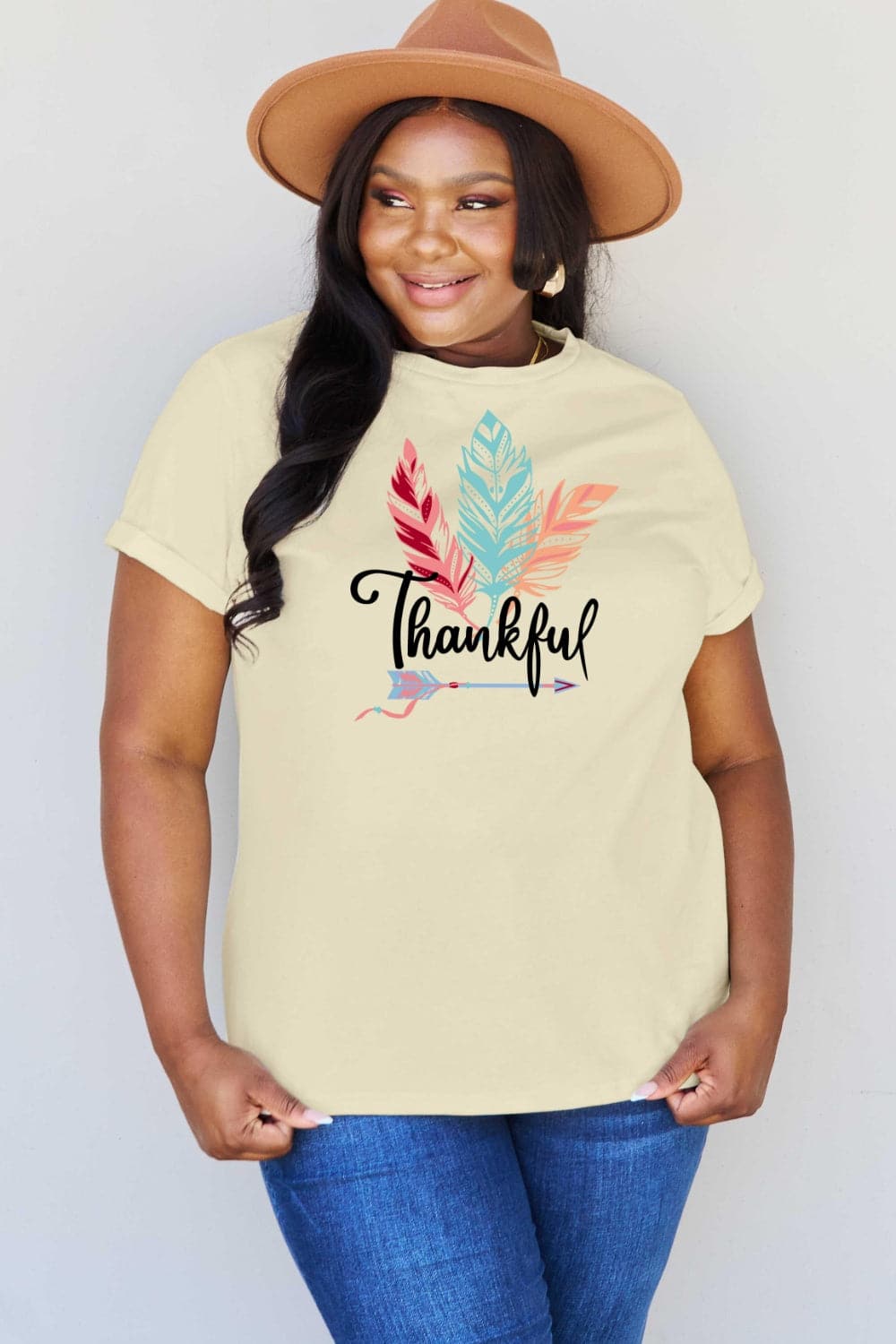 Simply Love Full Size THANKFUL Graphic T-Shirt.