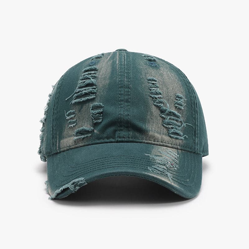 Distressed Adjustable Cotton Baseball Cap.