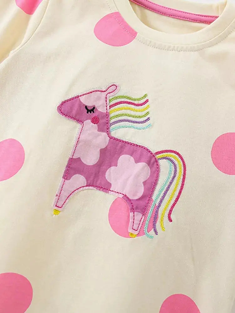 Children's Unicorn Polka Dot Top and Pants Pajama Set Simply Love