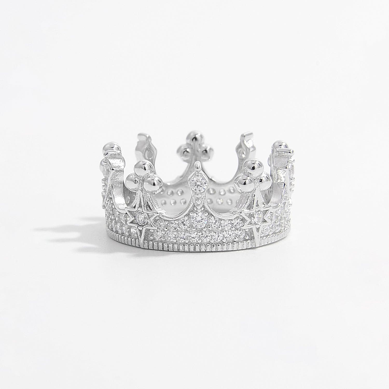 Crown Shape Zircon 925 Sterling Silver Ring.