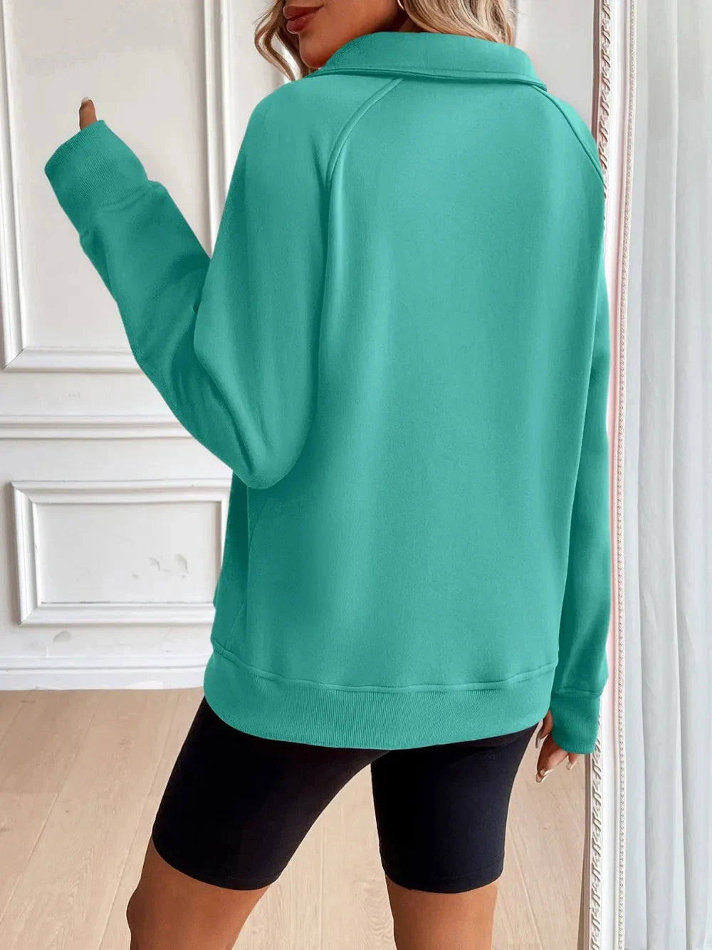 Ivy Lane Half Zip Raglan Sleeve Sweatshirt Simply Love