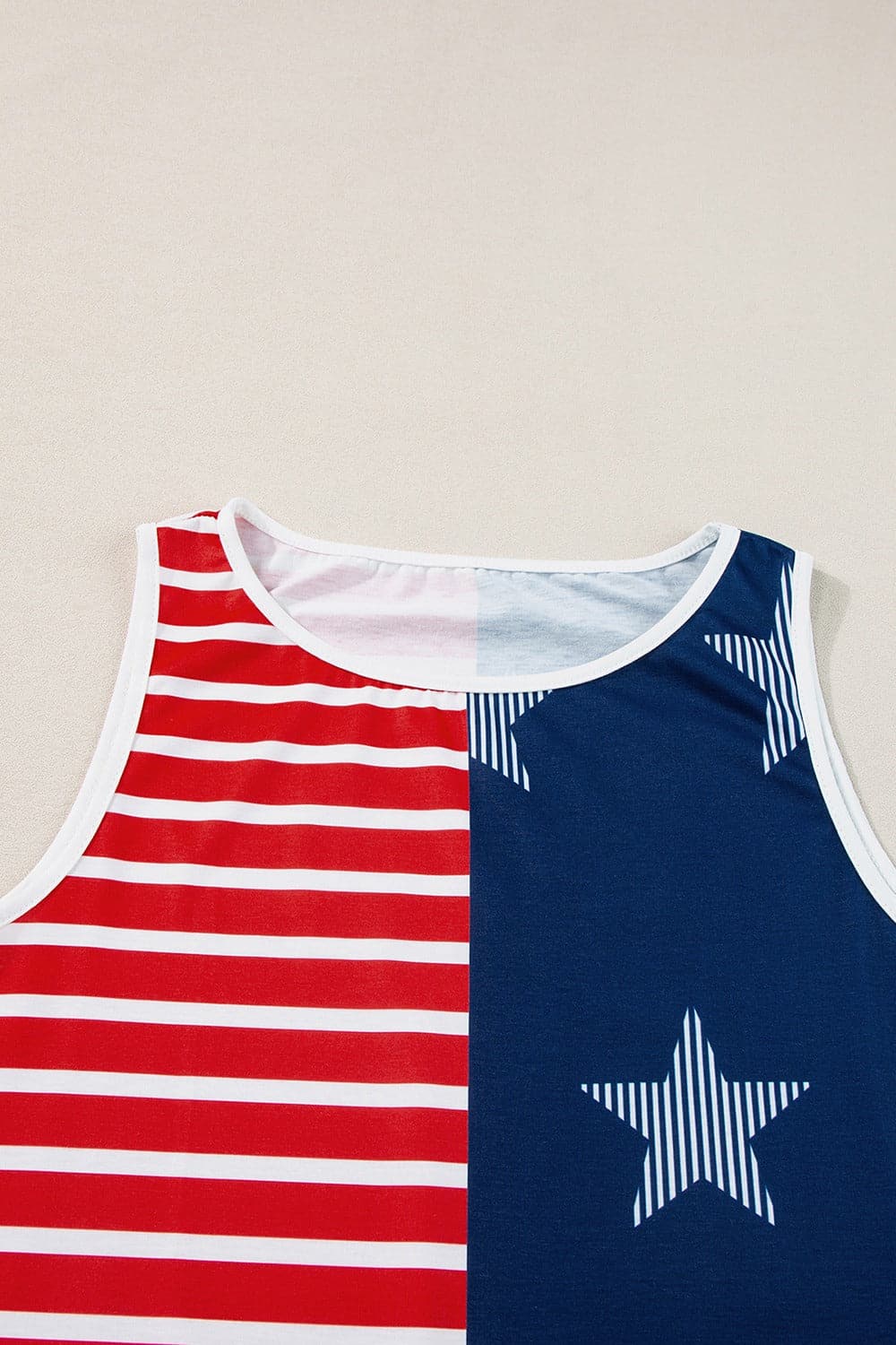 US Flag Round Neck Tank.