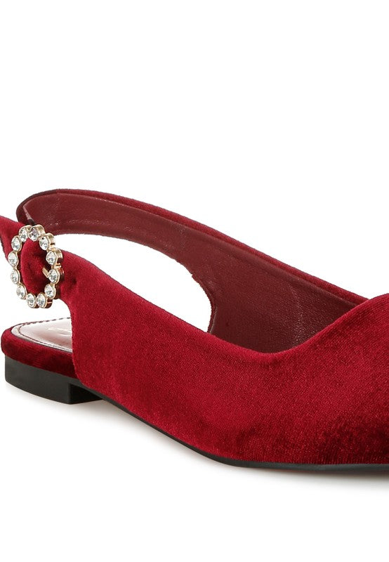 Dolan velvet slingback flat sandals