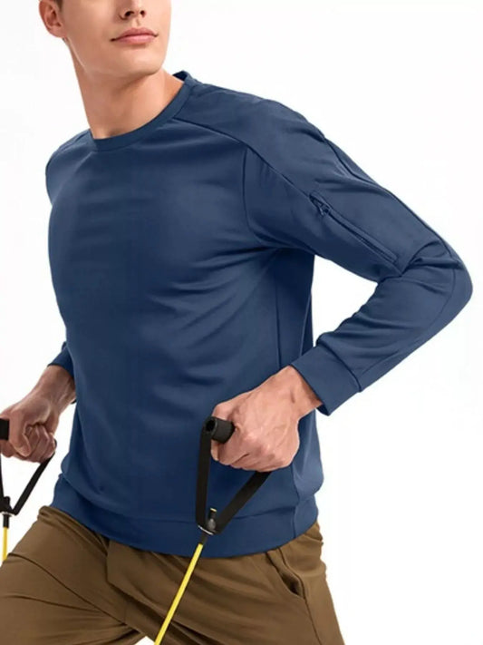 Men's Plus Size Round Neck Long Sleeve Sweatshirt Simply Love