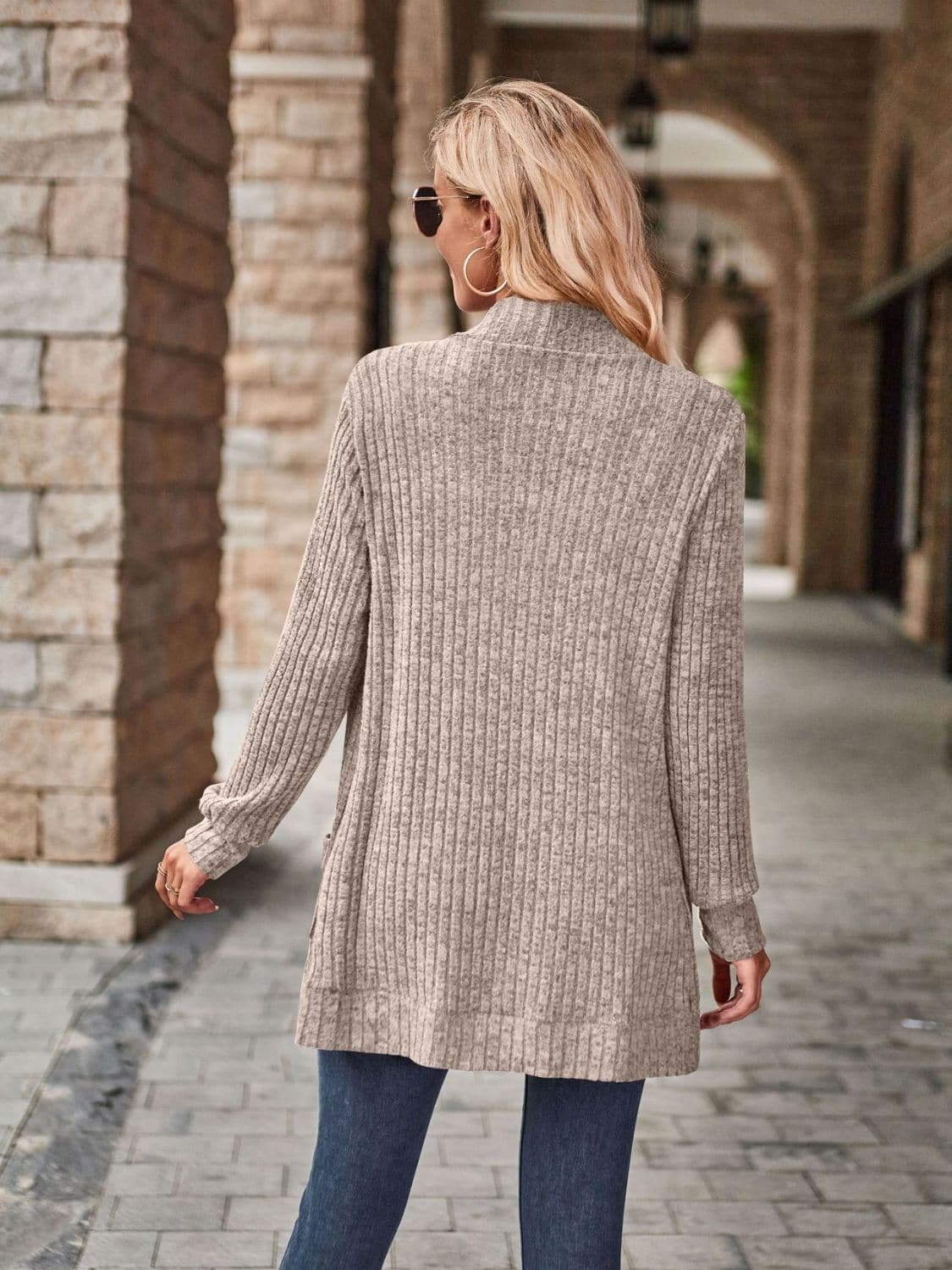 Open Front Cardigan with Pockets.