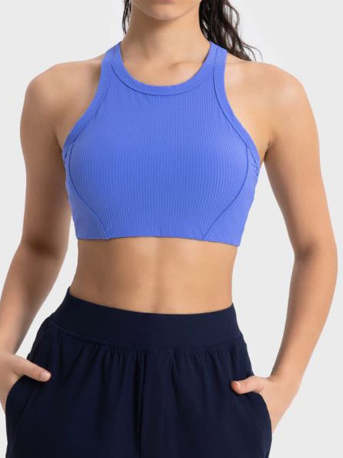 Wide Strap Cropped Sport Tank.