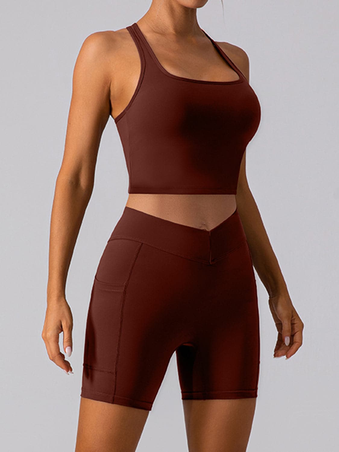 Square Neck Racerback Cropped Tank.