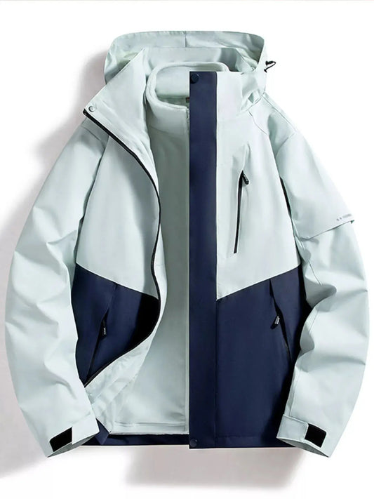 Men's Full Size Zip Up Hooded Waterproof Outdoor Jacket Plus Size Simply Love