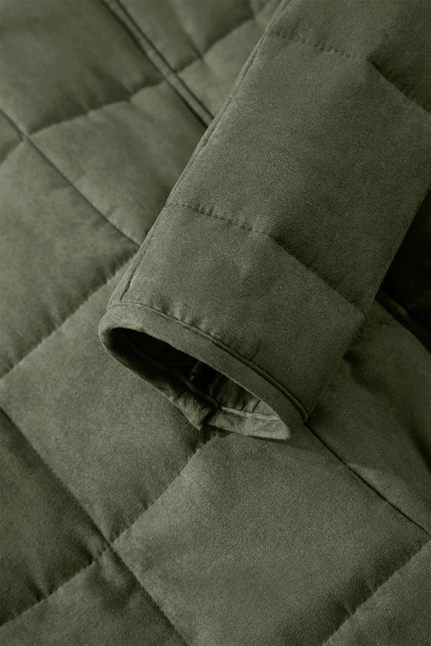 Green Zippered Quilted Jacket With Front Pockets Lightweight Dear-Lover Dropshipping